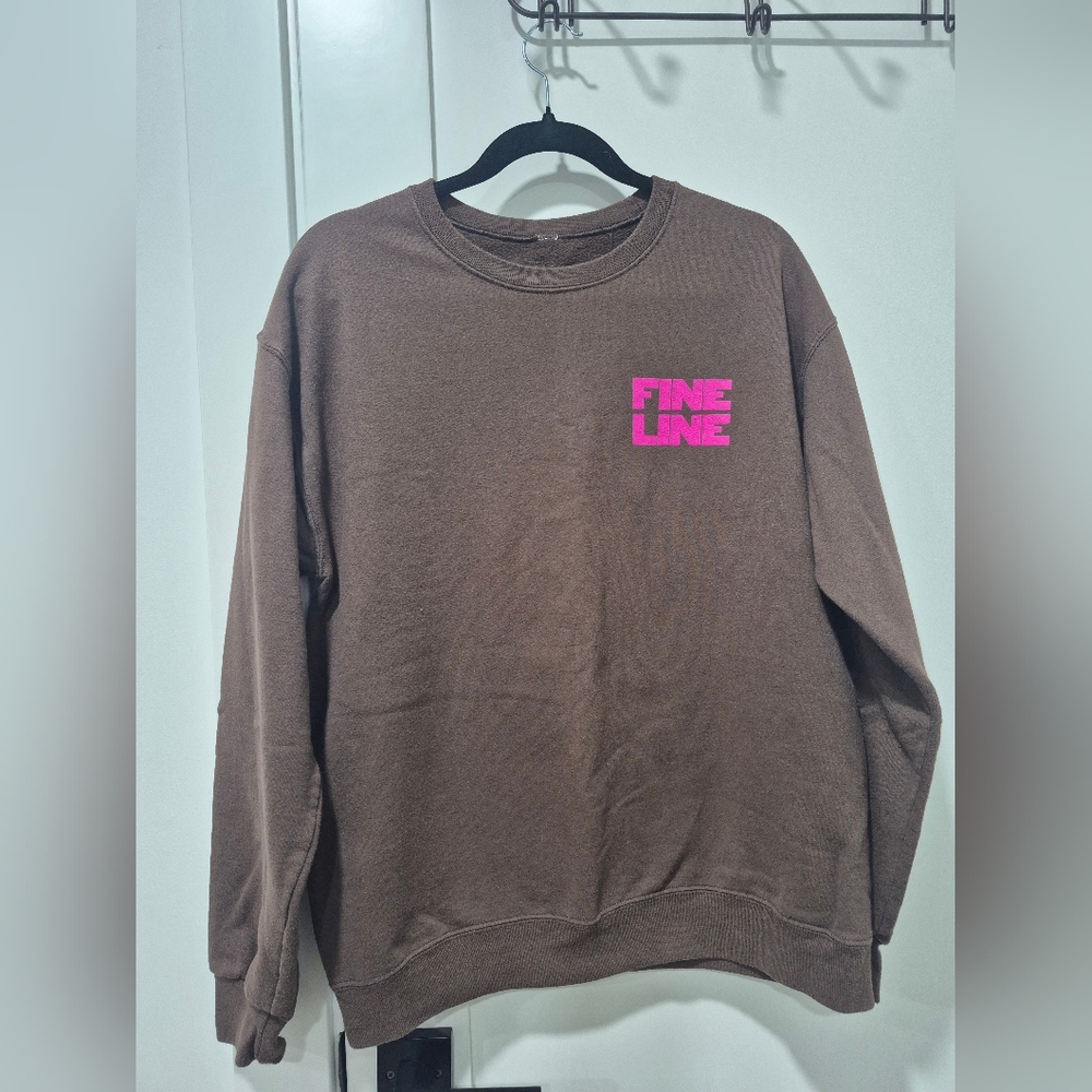 Rare HTF Harry Styles Fine Line Brown Crewneck Sweatshirt Pink Hands M Medium